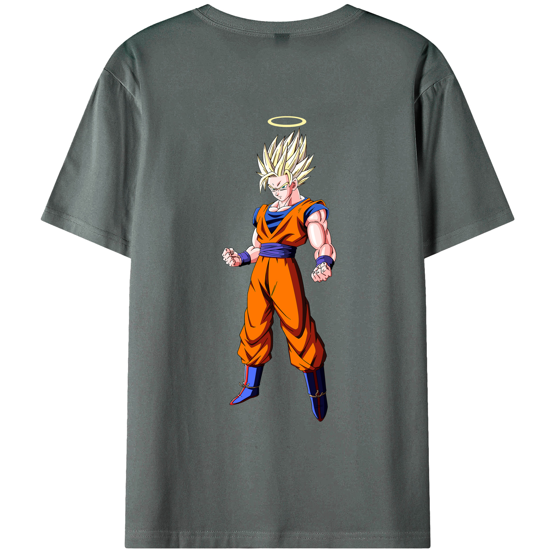 （画像用） ドラゴンボール 孫悟空（そん ごくう）Son Goku カカロット DRAGON BALL Kakarotto 綿100％ メンズ半袖Tシャツ（バックプリント） 通気性